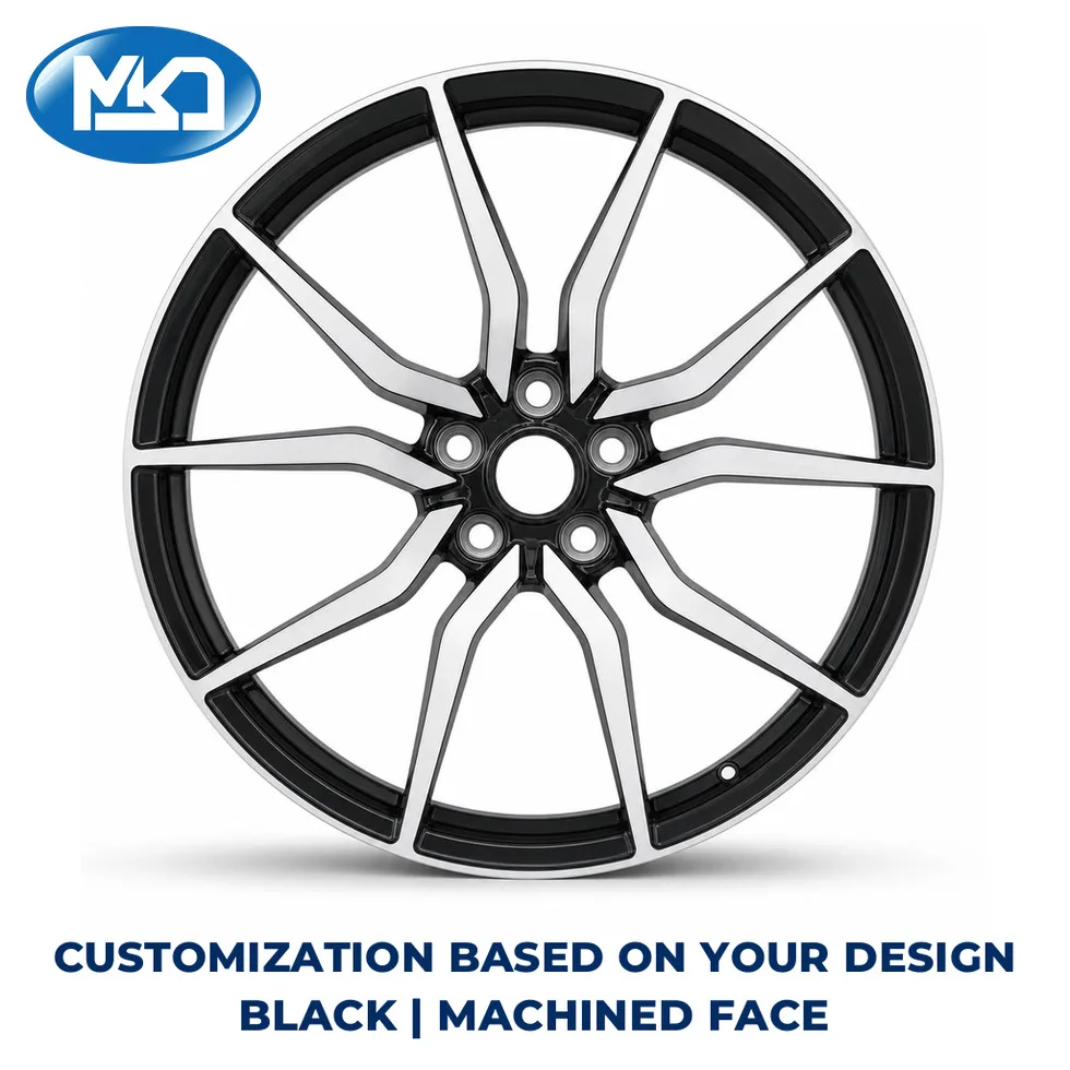 6061-T6 Forged Rims For Series Black Machined Face 5-Spoke Alloy Wheels Direct-Fit Aftermarket Replacement ODM Available