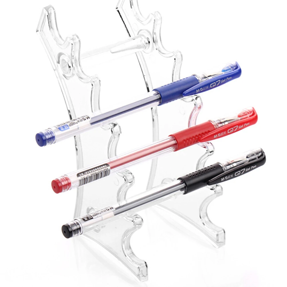 Groothandel Plastic Transparante 6 Slot Potlood Pen Lepel Sieraden Display Houder Stand Rack