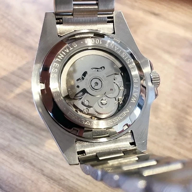 PAGANI DESIGN Mechanical 43mm New Japan Movt Men watch Luxury All Steel Diving watch 100M Waterproof Ceramic Bezel watch for men