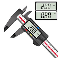 150mm carbon fiber plastic digital caliper with LCD screen automatic shutdown function, used for precise measurement of inch and