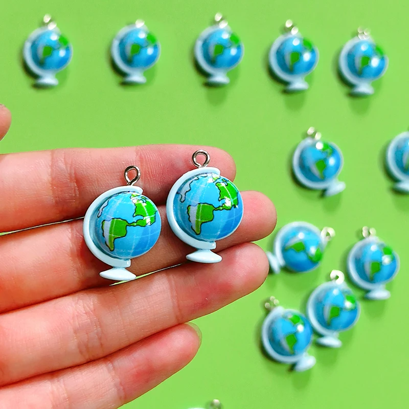 20pcs Mini Globe Resin Charms Cute Cartoon Stationery Pendant For Jewelry Accessory DIY Earring Necklace Bracelet Charm