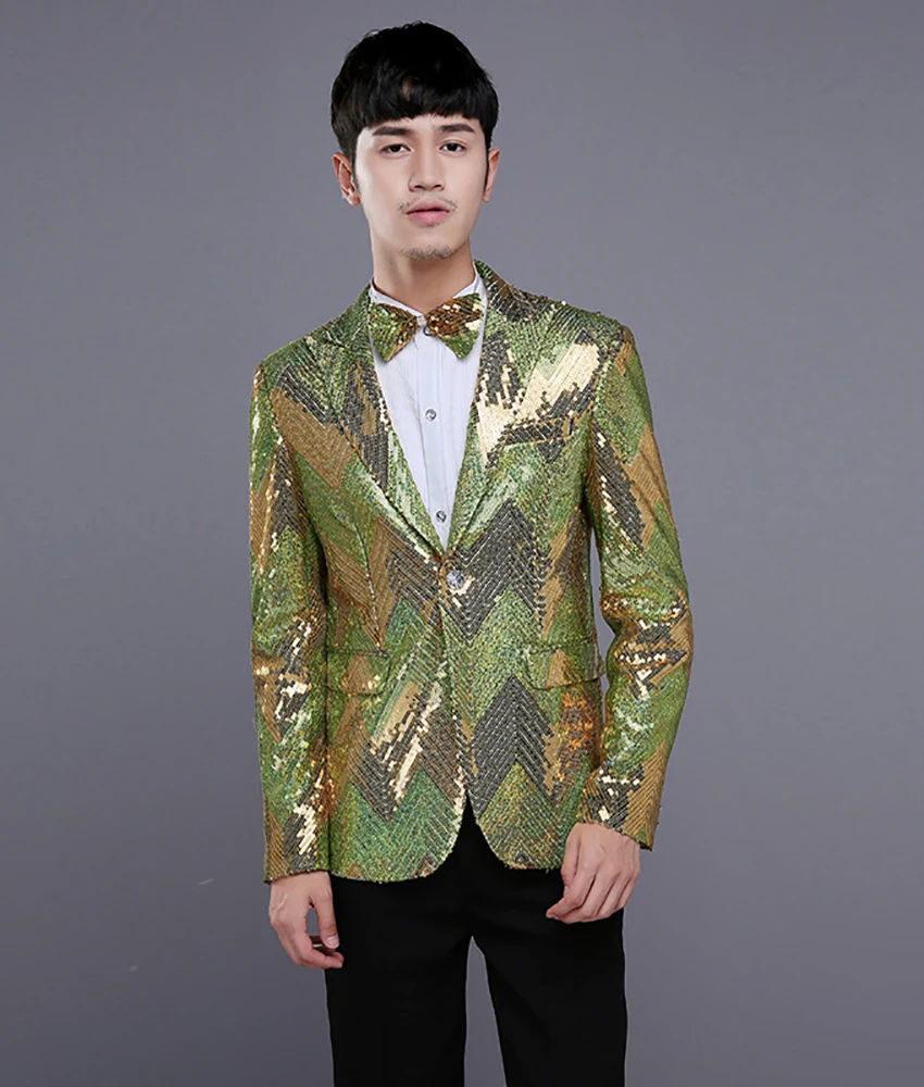 Fashion sequin slim-fit suit performance outfit Prom Gowns Homecoming Gowns Celebrity Gowns 2-piece Men's Suit ( Blazer+Pants )