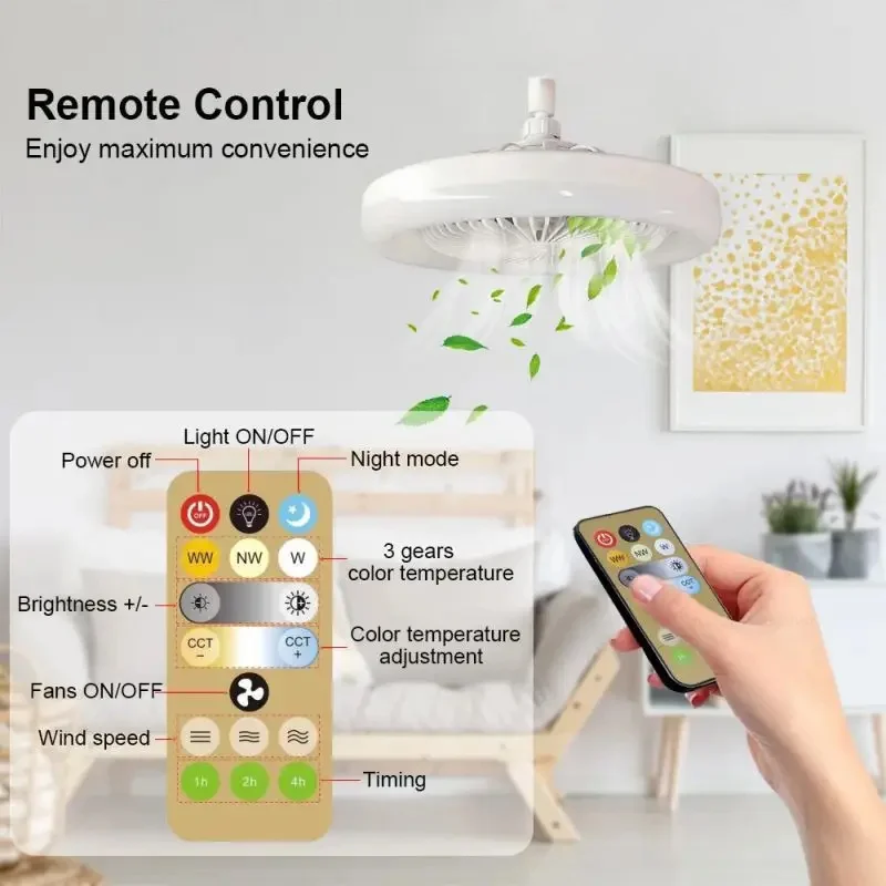 Modern Ceiling Fan Lamp LED Smart Remote Control Fan with LED Light Ceiling Fan with Light Ceiling Light For Living Room Bedroom