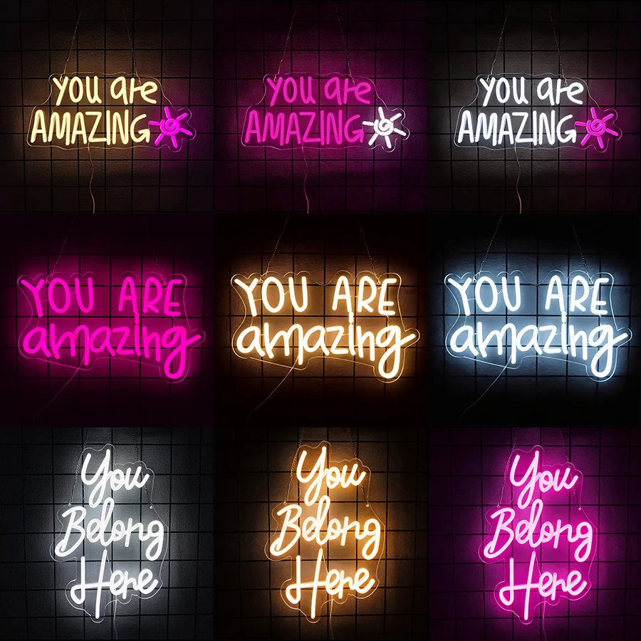 You Are Amazing Neon Sign,LED Lights Sign for Wall Decor Bedroom Class Room Bar Pub Club Nursery Hanging Wedding Birthday Party