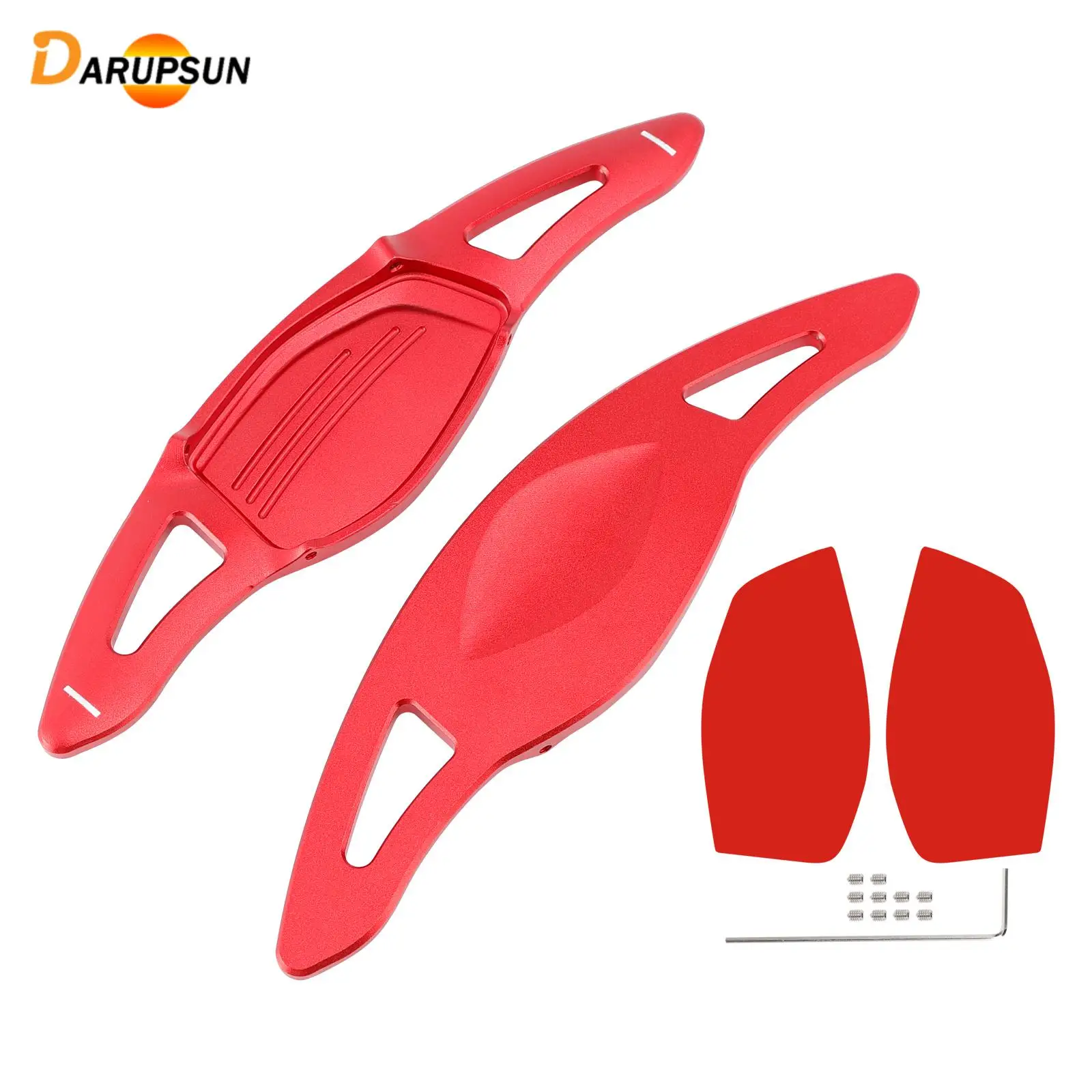 Darupsun Steering Wheel Paddle Shifter Extension for Audi RS5 RS3 TT RS Aluminium Red