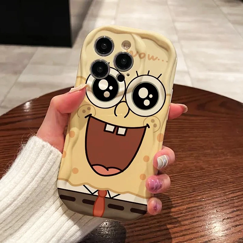 Custodia SpongeBobs Wave per Samsung Galaxy S25 S24 S23 S22 S21 Ultra Plus S20 FE A73 A72 A71 A56 A55 A54 5G A52 A52S A51 4G Cover