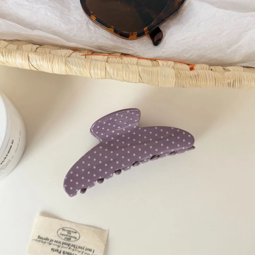 

Creative Hairpin Acetic Acid Hair Claw Large Colorful Acetate Shark Clip Korean Style Sweet Polka Dot Hair Clip Travel