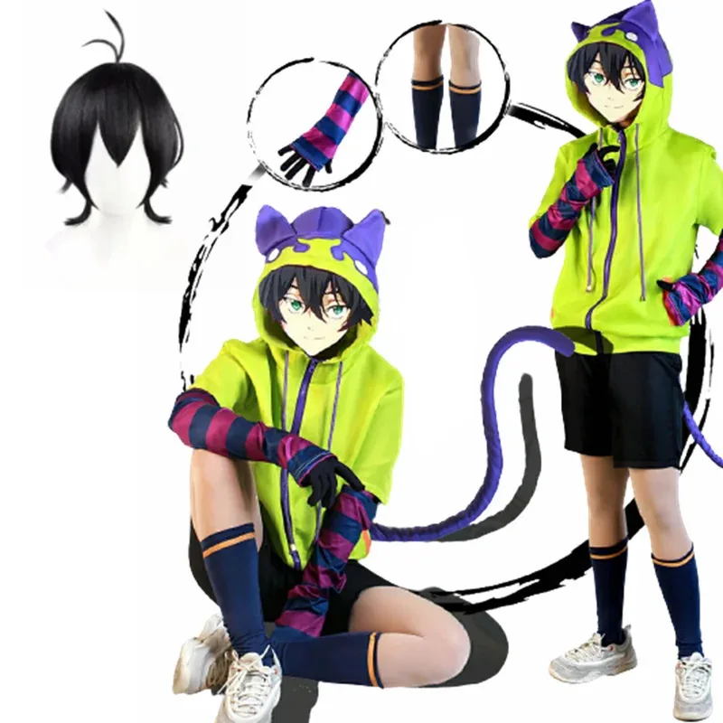 2025 yiyi Anime SK8 the Infinity Chinen Cosplay Costume Miya Wig Zipper Jacket Hoodie Suits Unisex Tops Coat Shorts Tail Ou