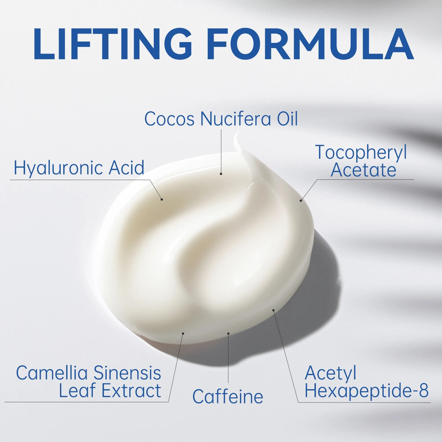 Botax Eye Lifting Cream, Coffee Eye Serum, Acetyl Hexapeptide-8, Caffeine, Hyaluronic Acid, Cocos Nucifera Oil.