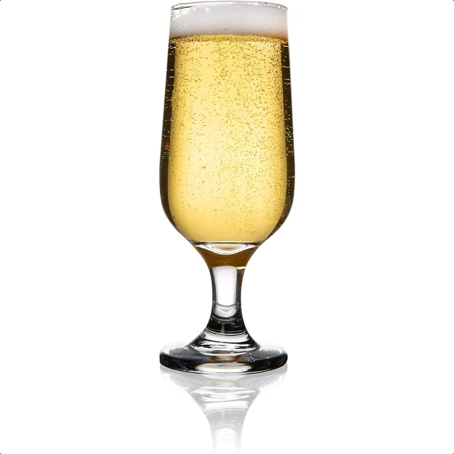 

Набор стаканов для пива в форме флейты, 6 шт., толстые пивные бокалы для Ale Pilsner и Craft Beer Pina Coladas, коктейльные напитки 8,75 унции