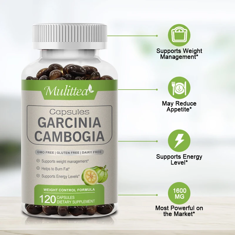 Mulittea Garcinia Cambogia Capsules for Break down glucose prevent fat synthesis and Improve liver detoxification