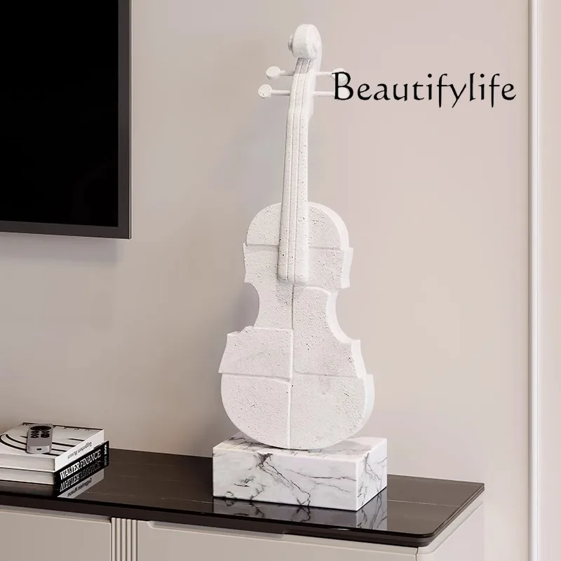 Violin ornament, living room TV cabinet niche decoration, niche high-end plaster sculpture decoration