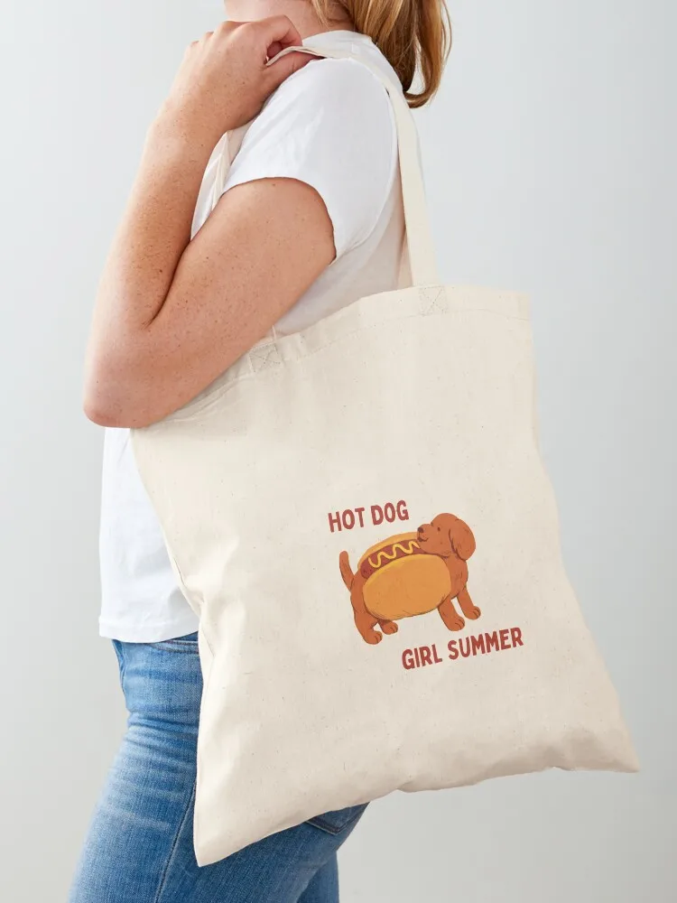 

Hot Dog Girl Summer Tote Bag canvas bags personalized tote Women's tote bag woman shopping bag