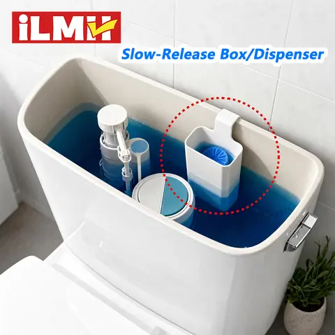 iLMH Toilet Solid Dispenser-Tank Replacement Part,Toilet Bowl Cleaner Buffer Box,Hanging Slow-Release Dispenser,Extends Cleaning