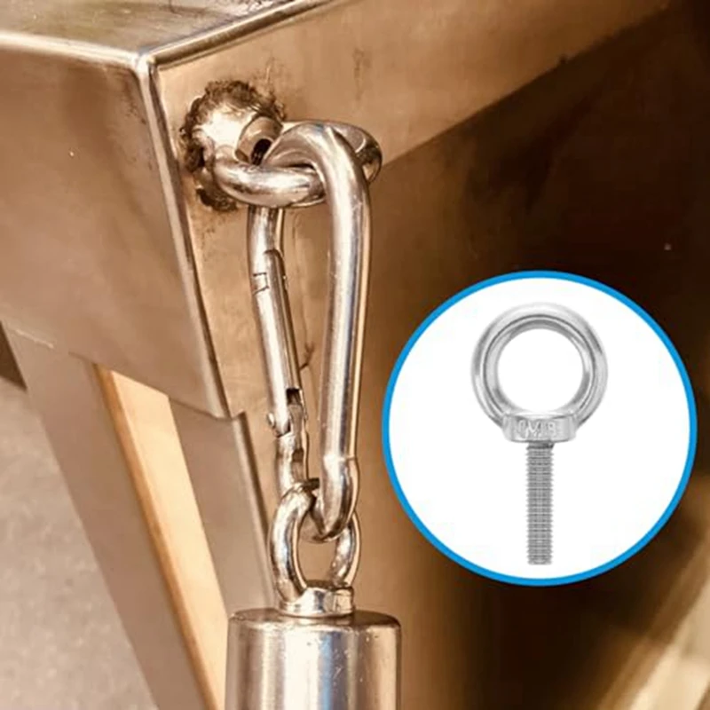Lifting Shoulder Eyebolts, Mechanical Eyebolt Hooks, M8X30 Shoulder Threaded Eyebolts For Indoor And Outdoor Use Durable ,5 PCS image 5