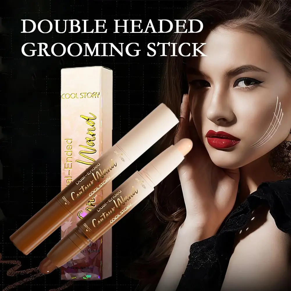 2-in-1 Crème Concealer Stick Gezicht Lichaamsmake-up Waterdicht geen overdracht Neuscontour Bronzer Sticks Gezicht Markeerstift Make-up Pen