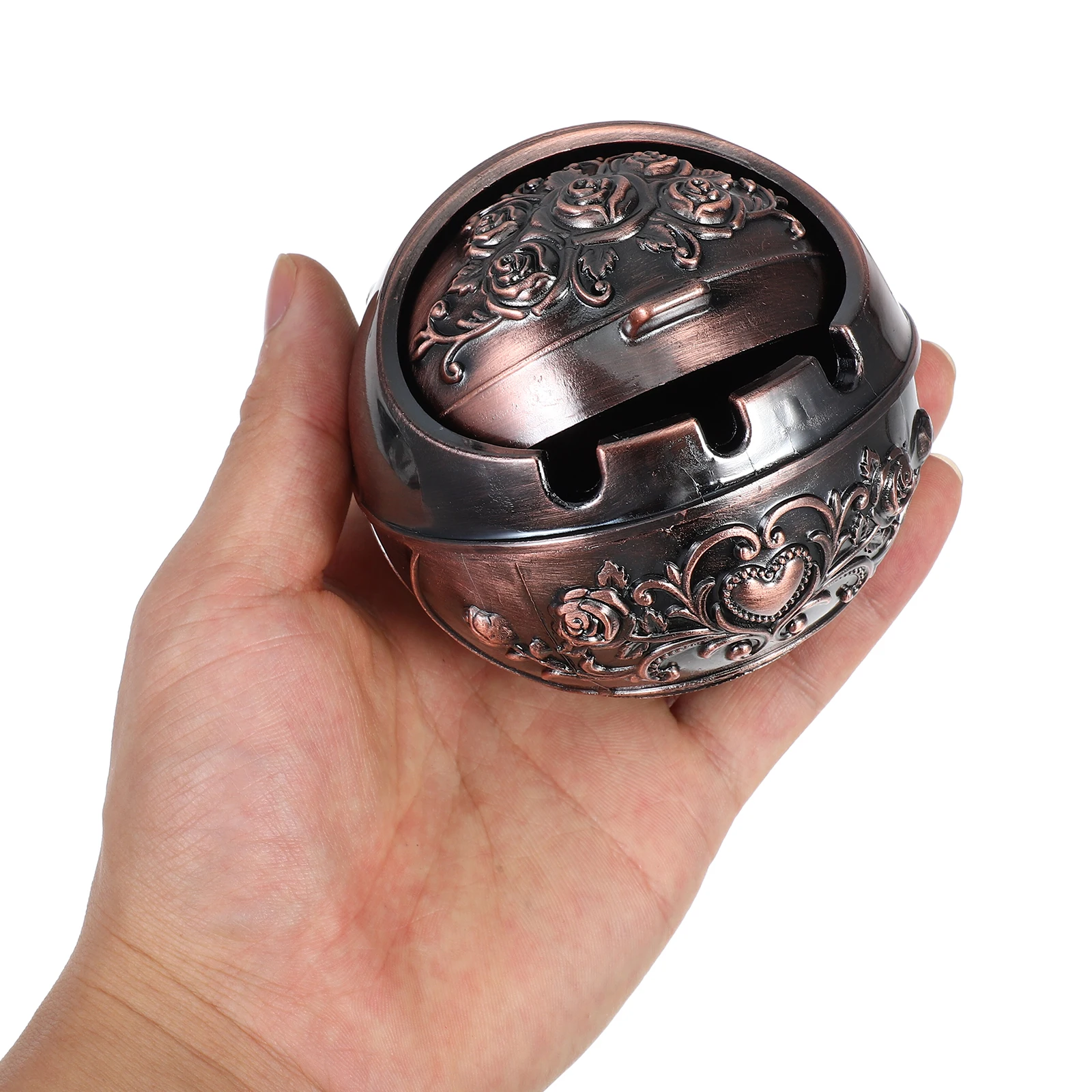 

Creative Ashtray Ashtray Ornaments Copper Metal Round Shaped Lid Indoor Room Smoke Accessories