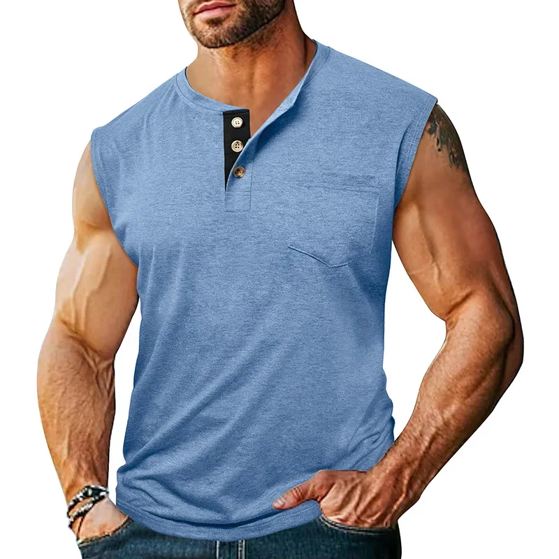 Pop Summer Men's Tank Top Fashion Casual Breathable Sleeveless Tshirt Basketball Sports Vest Streetwear Loose Tees Jogging Tank