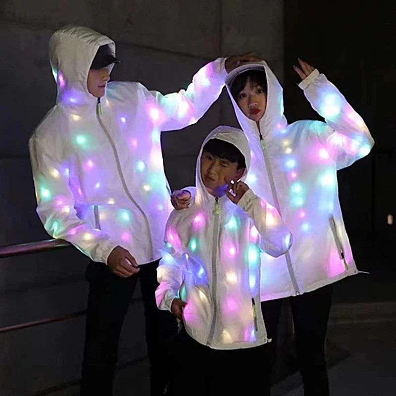 J022  LED Glowing Dancing Costume, Modern Dance, Nightclub Concert, Glowing Performance Costumes, Carnival Party Coat