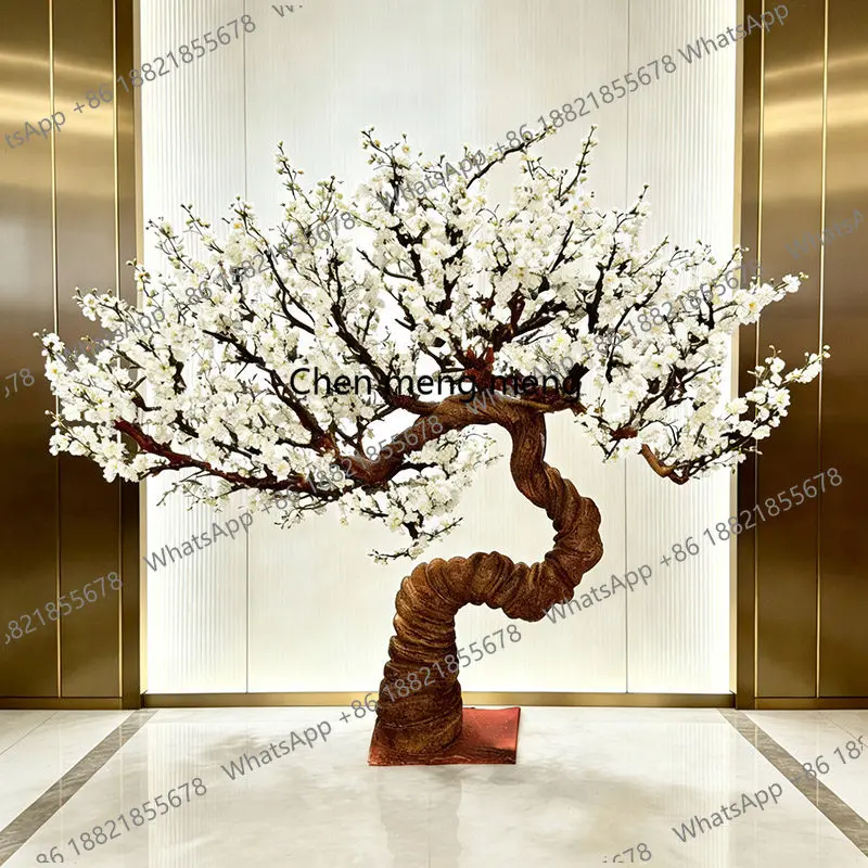 Simulation red modeling plum blossom tree pink white plum tree decorative landscape indoor landscaping fake tree ornament