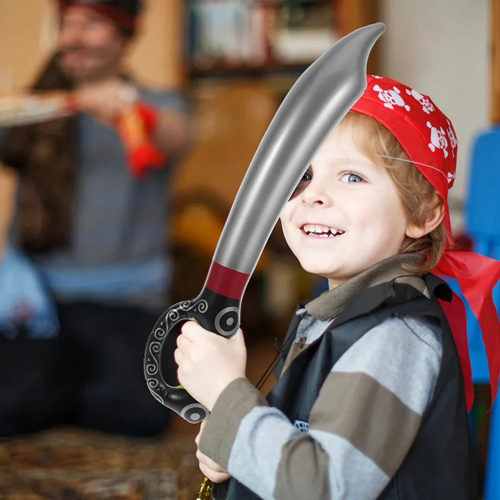 4 szt. Balony Akcesoria do Kostiumów na Halloween Nadmuchiwane Miecze Pirackie Nóż Chłopięcy PVC Halloween Urodziny Impreza Cosplay Rekwizyty Miecz
