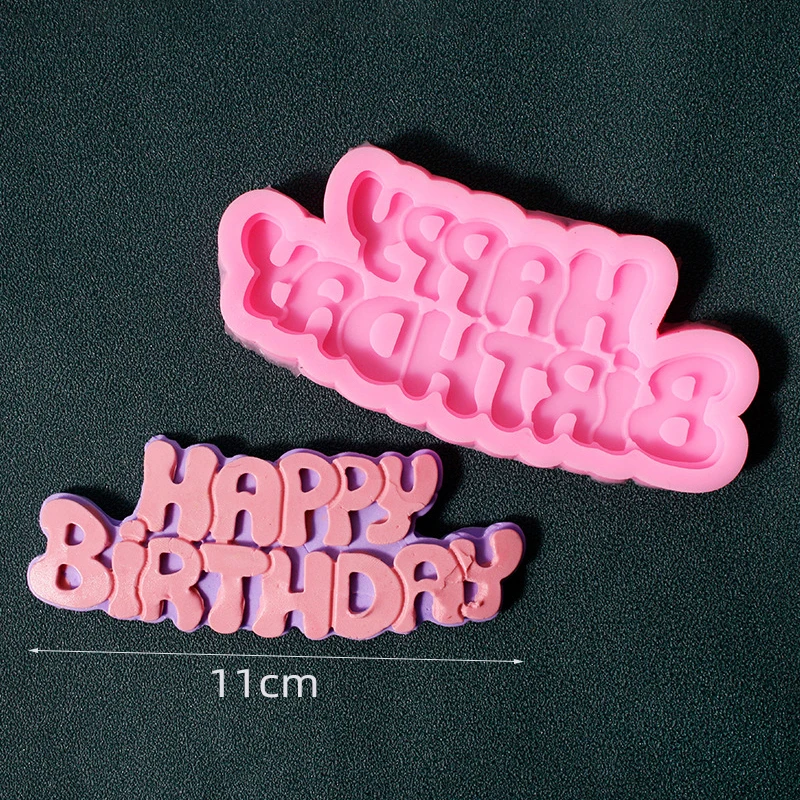 

DIY Happy Birthday Shape Sugarcraft Silicone Molds Cake Decorating Tools Baking Mold