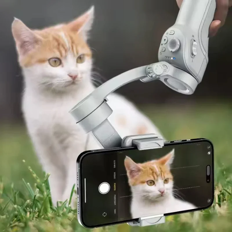 مثبت يدوي ثلاثي المحاور للهاتف المحمول، مع ضوء ملء، تتبع الوجه، لهاتف Android iPhone المضاد للاهتزاز سجل الفيديو 2025