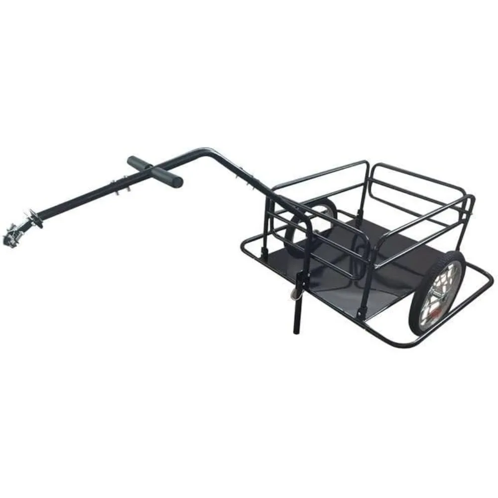 

Foldable Bike Trailer, Heavy-Duty Bike Wagon Cart, Compact Storage, with Universal Hitch, Safe Reflectors Design, 70kg Capacity