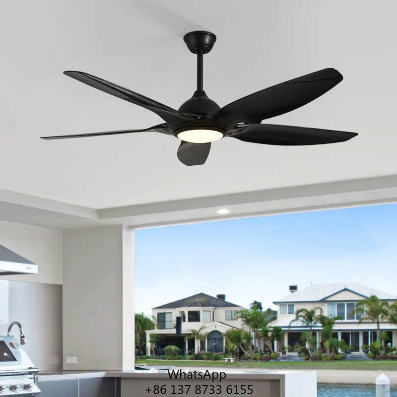 Model 60inch Modern Air Cooling Ceiling Fan With Light Remote Control For Household Use Made Of Plastic
