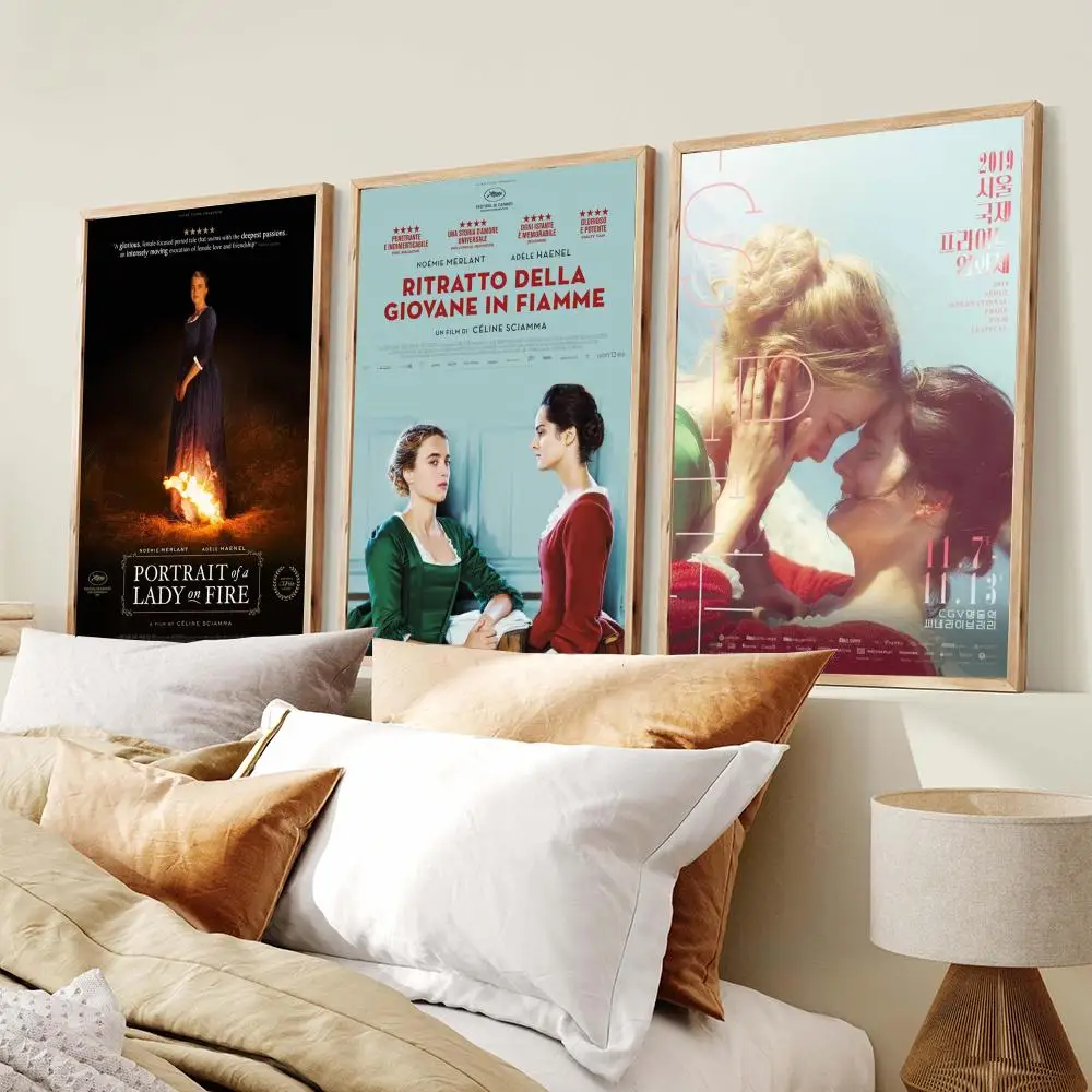 P-Portrait de la jeune fille en feu Poster Modern Minimalist Wall Art Prints Poster Home Decor Interior Bedroom Living Room