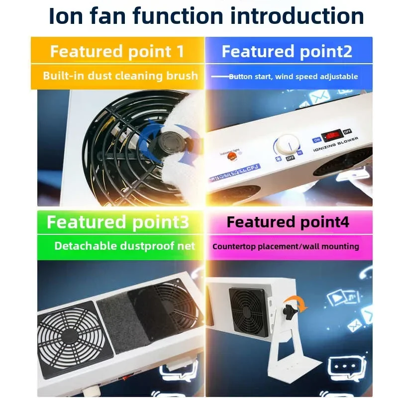 Ion Fan Static Removal Equipment Device  Industrial Static Eliminator Hanging Anti-static Fan