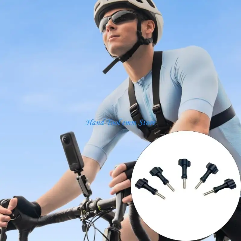 

H37F 5Pcs Toolless Thumb Screw Knob Easy Installation for Action Cameras Anti Slip Grip Alloy Material