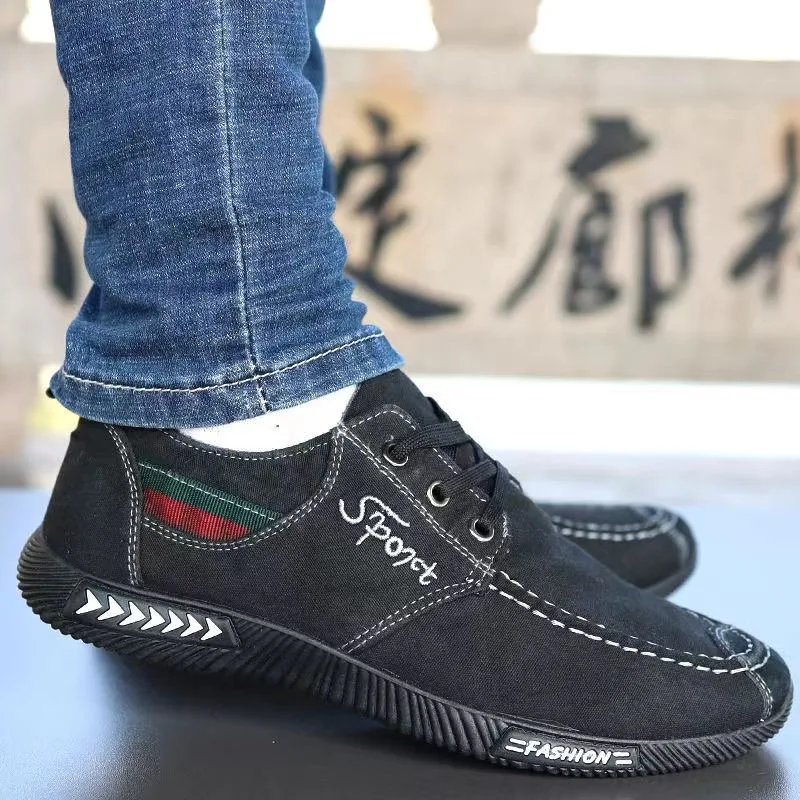 Zapatos informales de lona para hombre, zapatillas deportivas ligeras, transpirables, cómodas, con absorción de impacto, para caminar, novedad de 2024