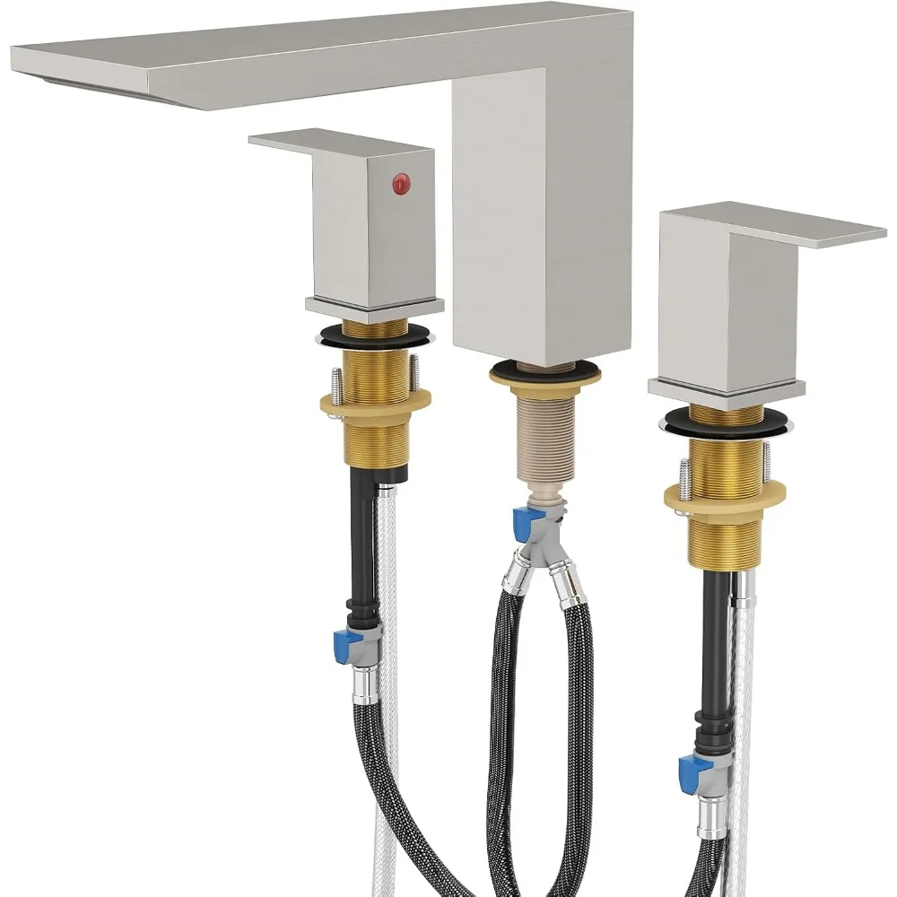 

BESy Deck Mounted Roman Style Tub Faucet Set with Widespread 3-Hole Bath Filler