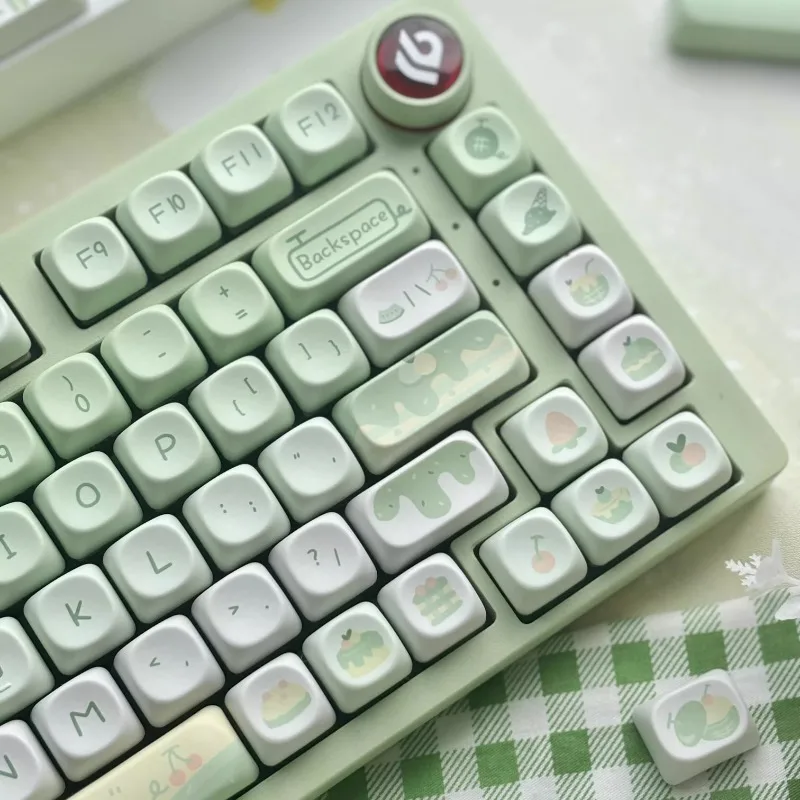 Honeydew Melon Ice Cream Keycap 95 Keys Summer Theme MOA Profile PBT Dye Sublimation Keycaps for Mechanical Keyboard Accessories