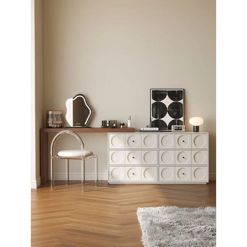 

Solid wood dresser chest integrated bedroom corner retractable makeup table end of bed makeup table