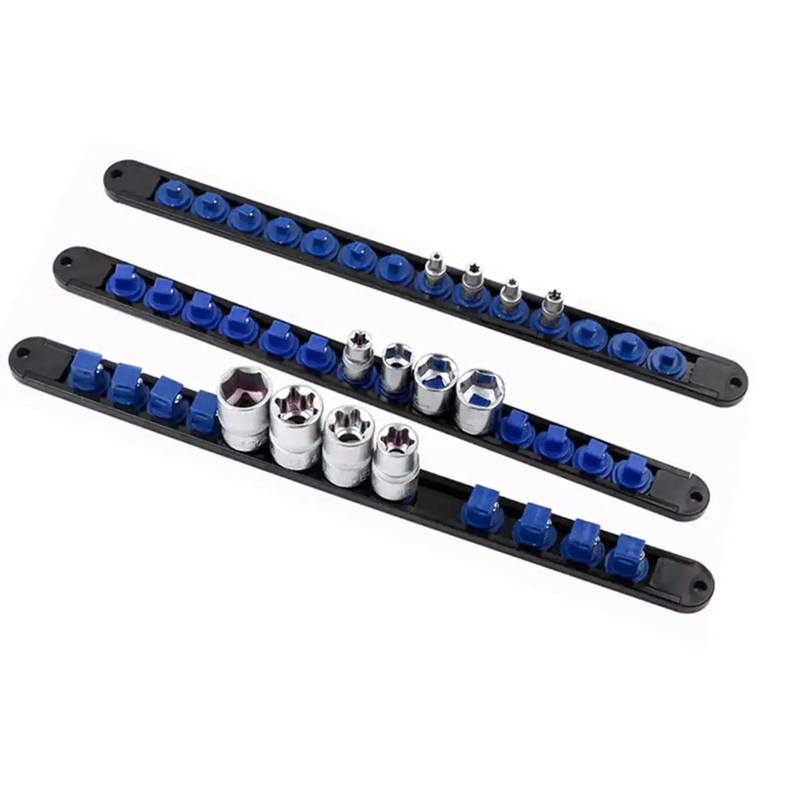 Tool Holder Socket Organizer 13.98 Inch Removable End Caps Professional Storage Rack for Toolboxes