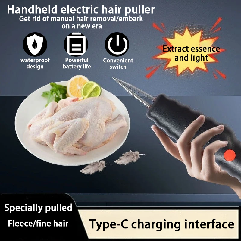 Máquina de depilación de aves de corral de mano completamente automática, extractor de pelo, herramienta de depilación para pollos, patos, gansos y otros animales