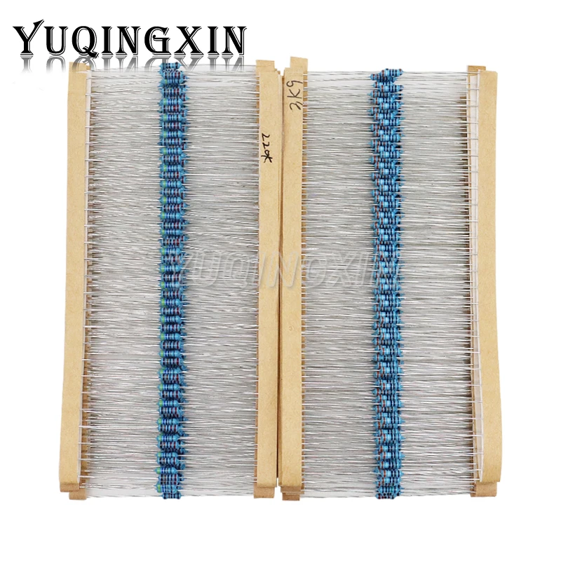 2500pcs 1/4W Metal Film Resistor Kit 50 Values 1R - 10M ohm Resistance 0.25W 1% Assorted Set DIY Sample pack