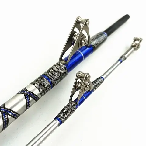 1.98m 2.10m Saltwater Spinning Big Game Fishing Rod 50lb 2 Piece Offshore Trolling Rod Boat Fishing Pole with Roller Guides