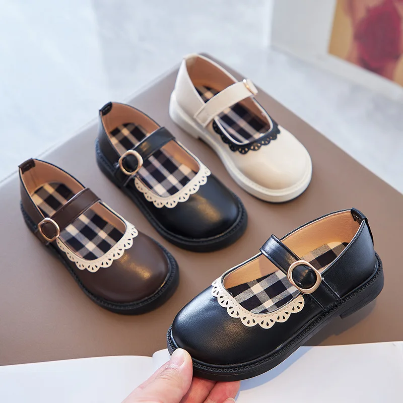 Kids'Casual Shoes PU Leather Autumn Fashion Outdoor Soft Bottom Shoes Children Breathable Anti-slip Black Brown White Size 21-36