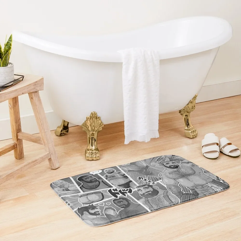 

MANGA PAGE (BLACK & WHITE) - VERSION 2 Bath Mat Carpet Carpet Carpet Bathroom Foot Bathroom Rugs For Home Entrance Mat