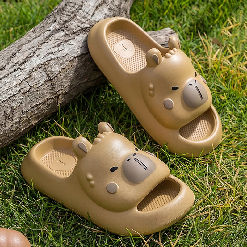 

Cute Capybara Indoor Slippers Children 2026 Spring Summer Pink Cartoon Soft Home Slippers Children's Non Slip Bathroom Slides