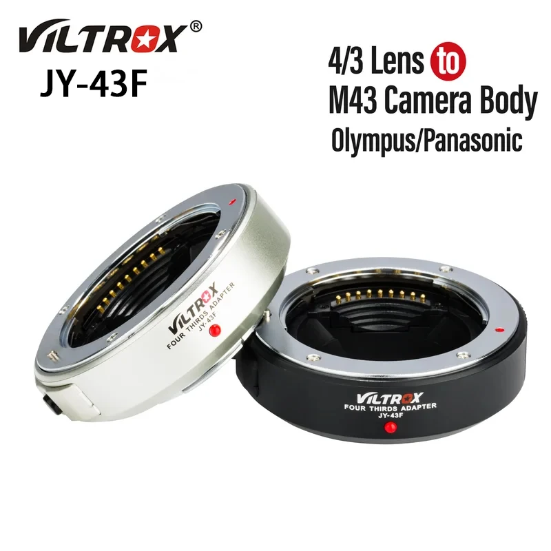 

VILTROX JY-43F Auto Focus 4/3 Lens to Micro M4/3 Camera Adapter for Olympus PL8 E-M5 E-PM1 E-M10 III for Panasonic GH6 GH5 GF8