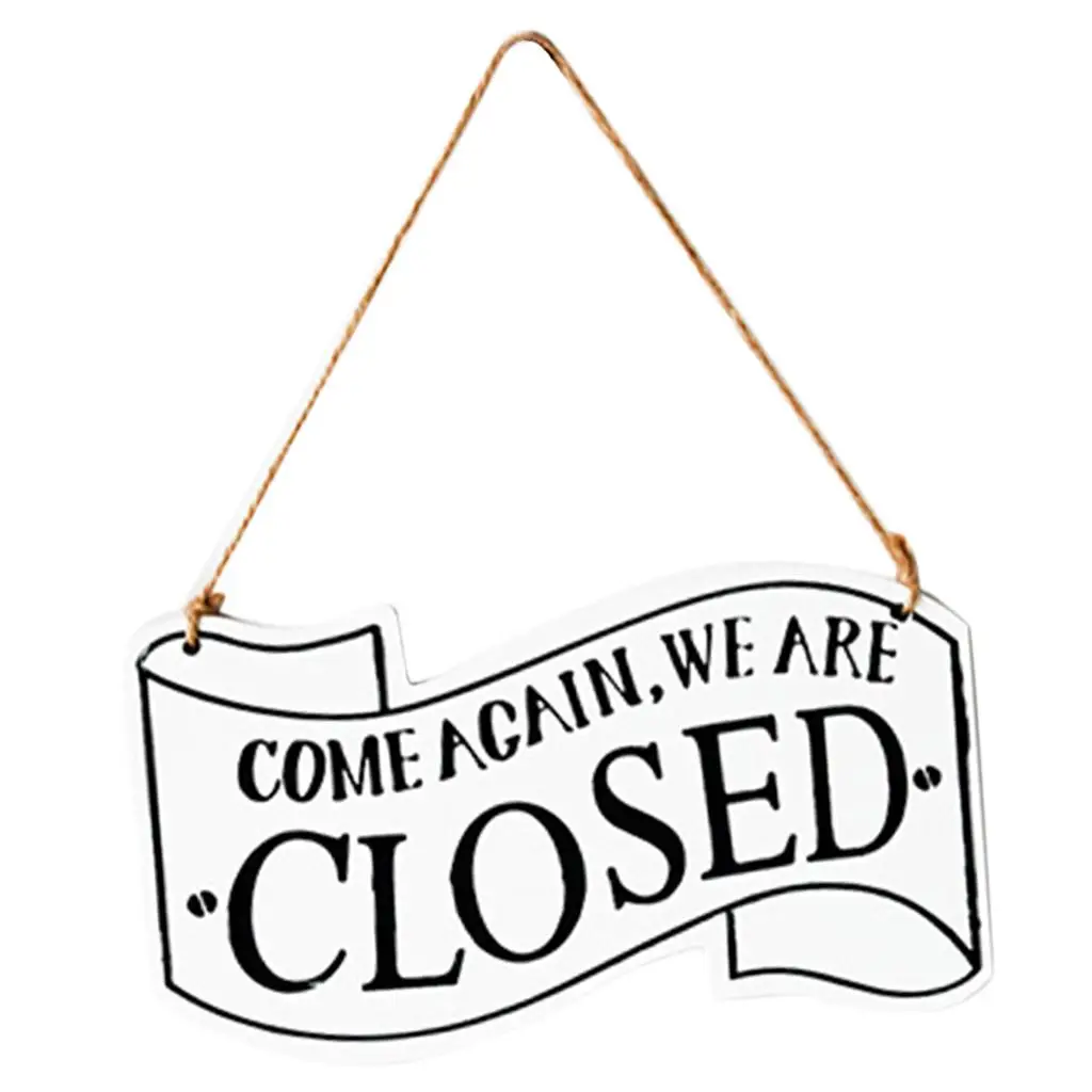 OPEN /CLOSED Open Closed Shop Hanging Door Sign Plaque Rustic Wood Wall Art Home Family Decoration