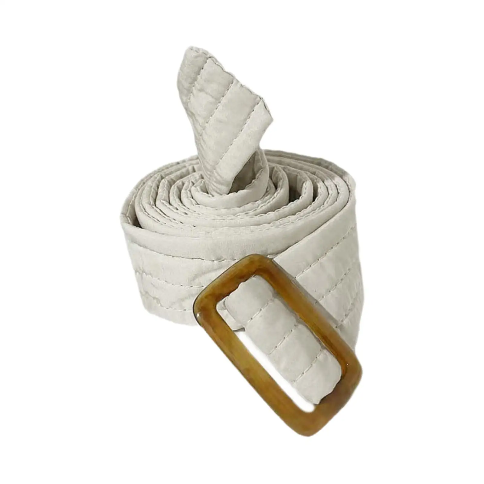 Puffer Jacket Belt Ladies Cotton Fabric Tie Belt with Buckle Designer Fashion Waist Strap for Coats