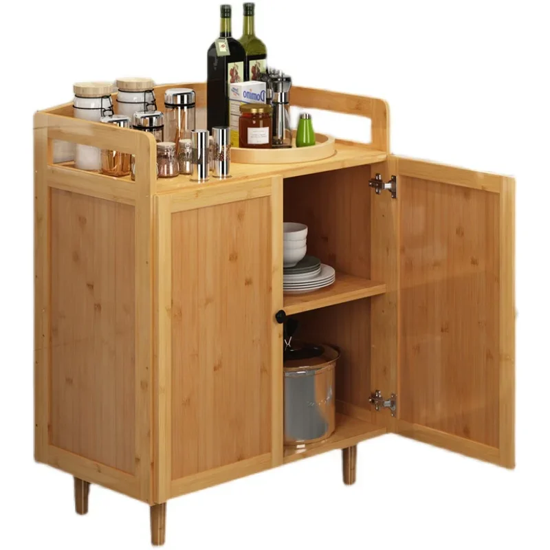 Kitchen sideboard household storage solid wood small cabinet tea cupboard simple multifunctional storage cabinet shelf