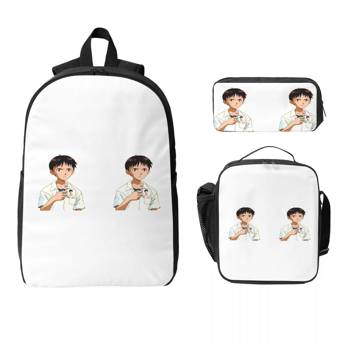 

Cup Of Shinji Backpack Student BookBag School Bag Computer Shoulder Bags 3ps Insulated Lunch Bag Pencil Case