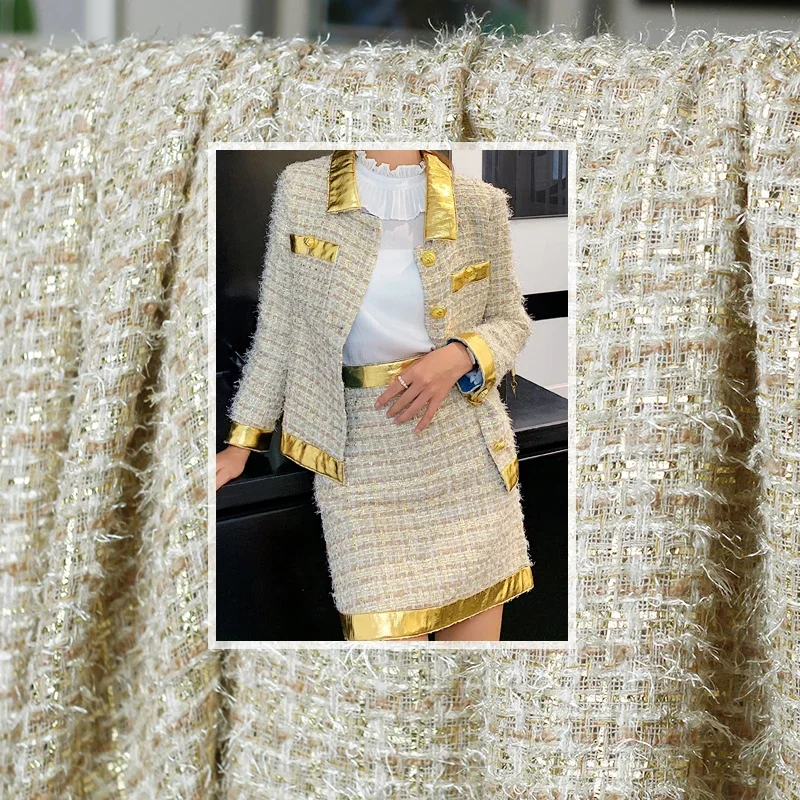 Redraspberry France Golden Circle Tweed Fabrics Garment Material Autumn Women Jacket Coat Sewing Cloth Tailor Freeshipping