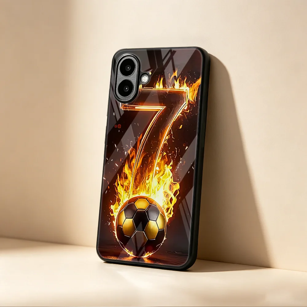 Glass Case for Xiaomi Poco C40 F4 GT M4 X7 Pro F5 F3 M3 X4 X6 X5 Phone Cover Flame Football Art